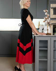 Velora Dress- Black/ Tomato