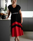 Velora Dress- Black/ Tomato