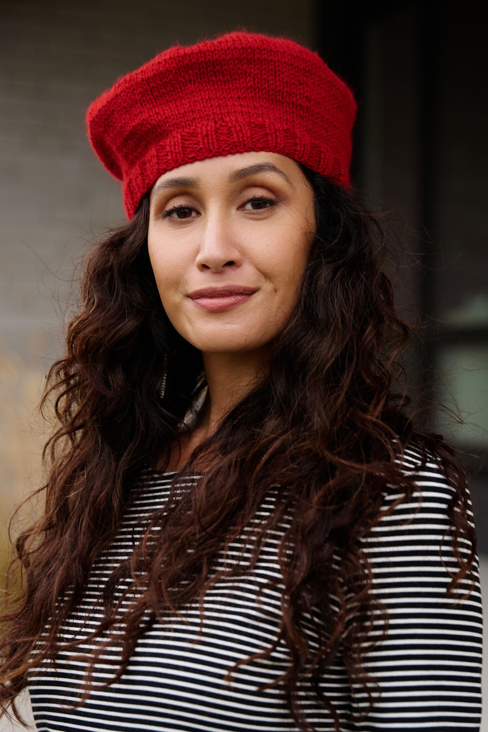 TRICOTS - Tuque Béret 100% laine - crème
