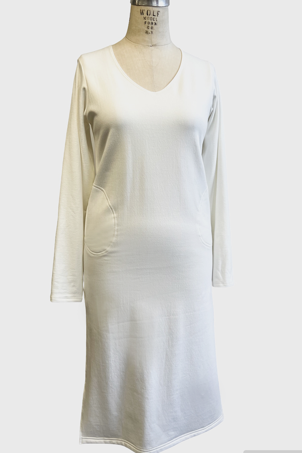 AS IS - White Fleece Dress - XS/S