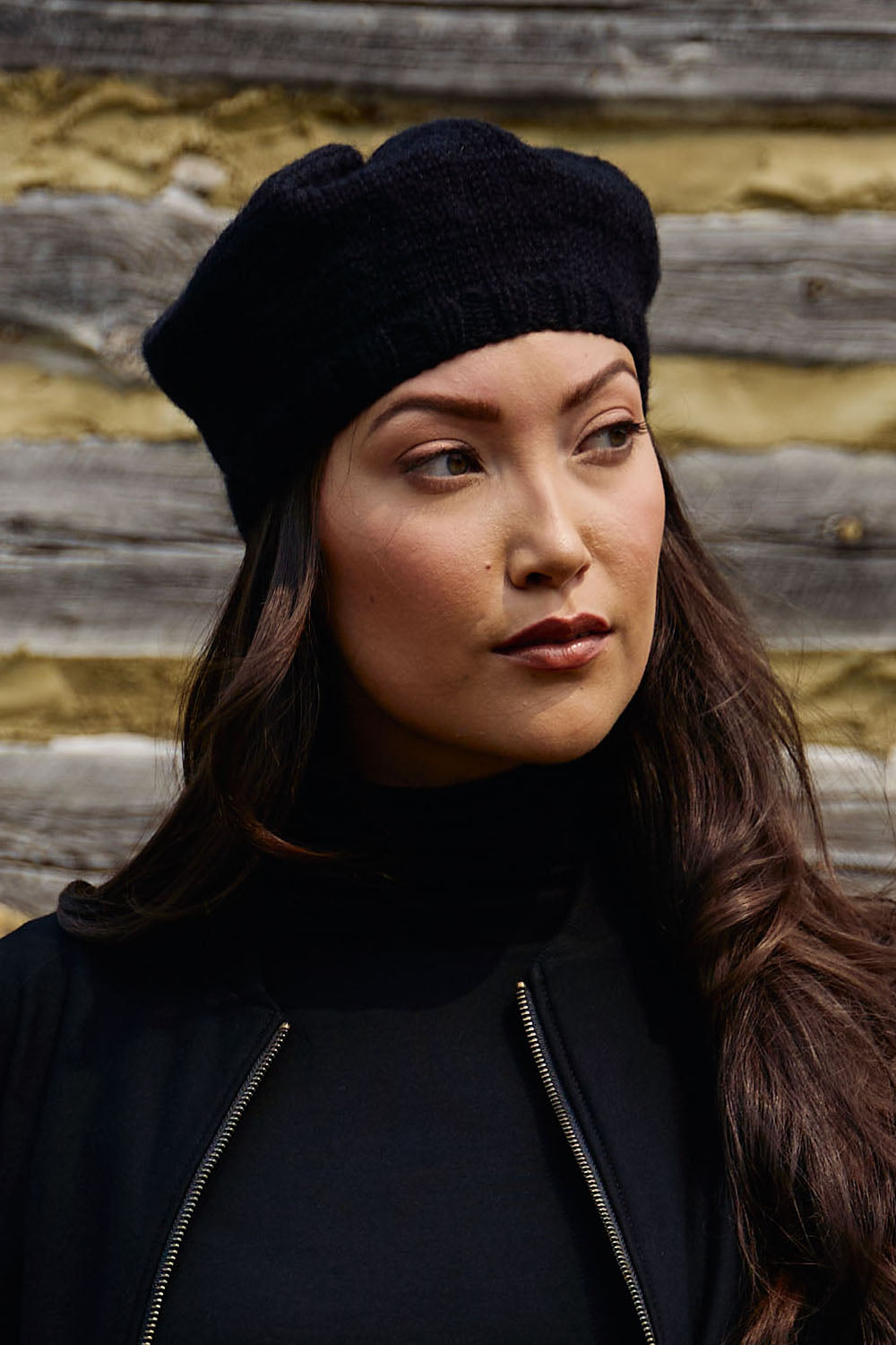 KNITS - 100% Wool Beret Toque - Black