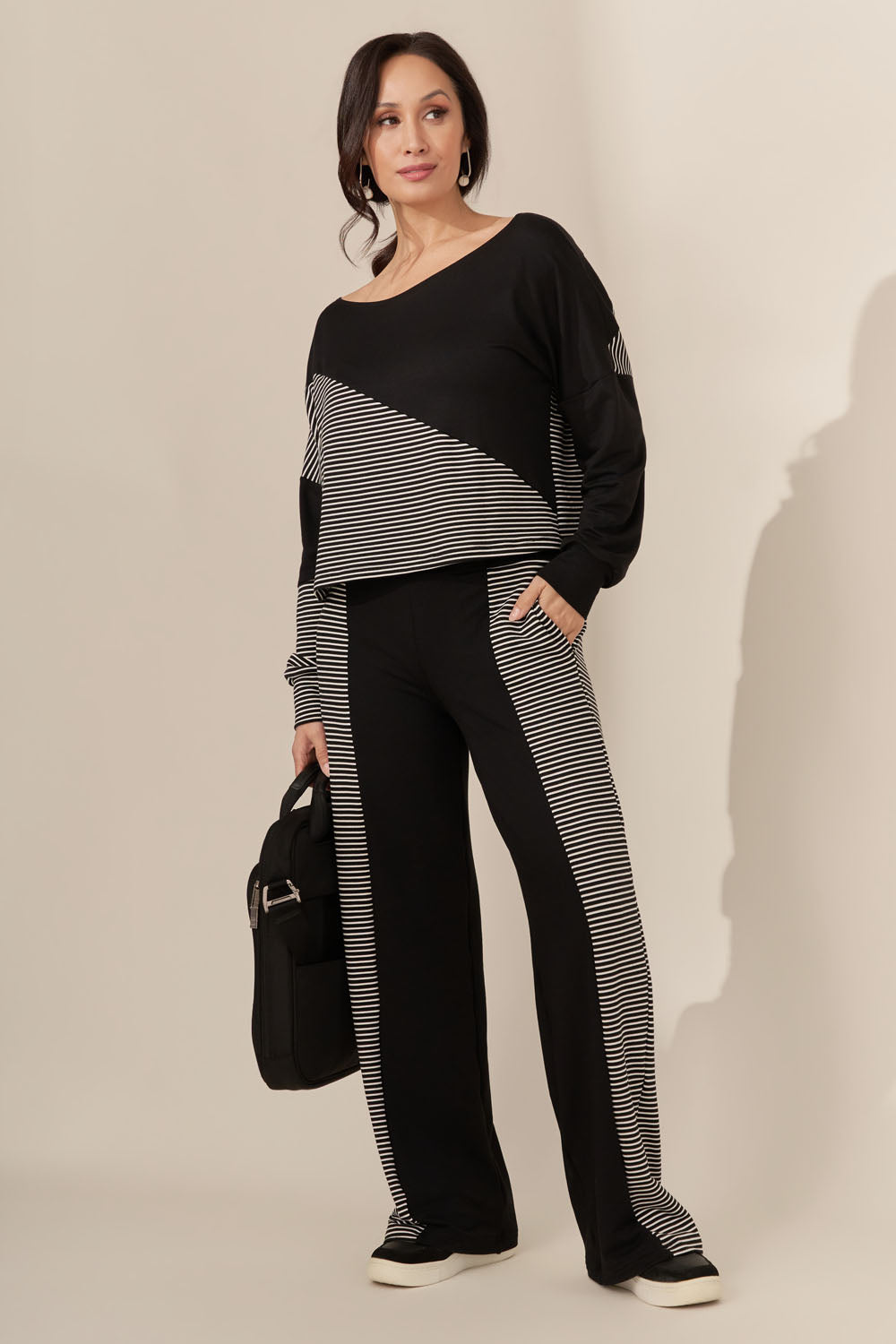 Pantalons Marin - Noir/rayé