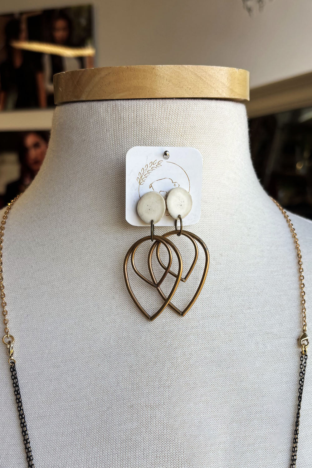 Sheppards Hook - Tulip Brass Earrings - 