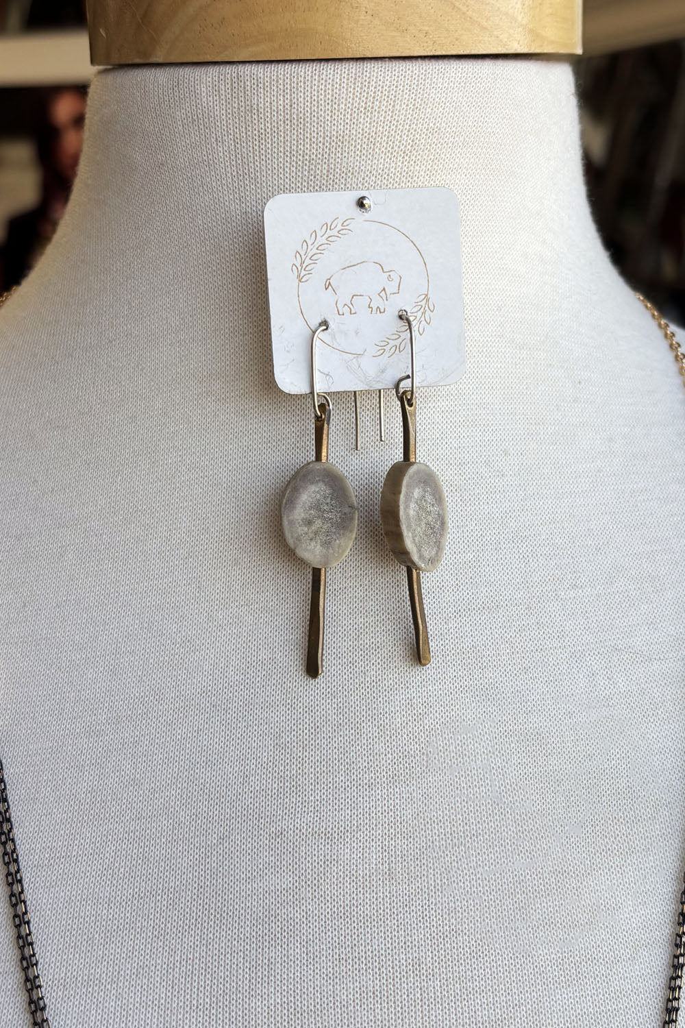 Sheppards Hook - Antler Brass Earrings - SHBEB108