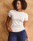 T-shirt classique en bambou - crème mélange
