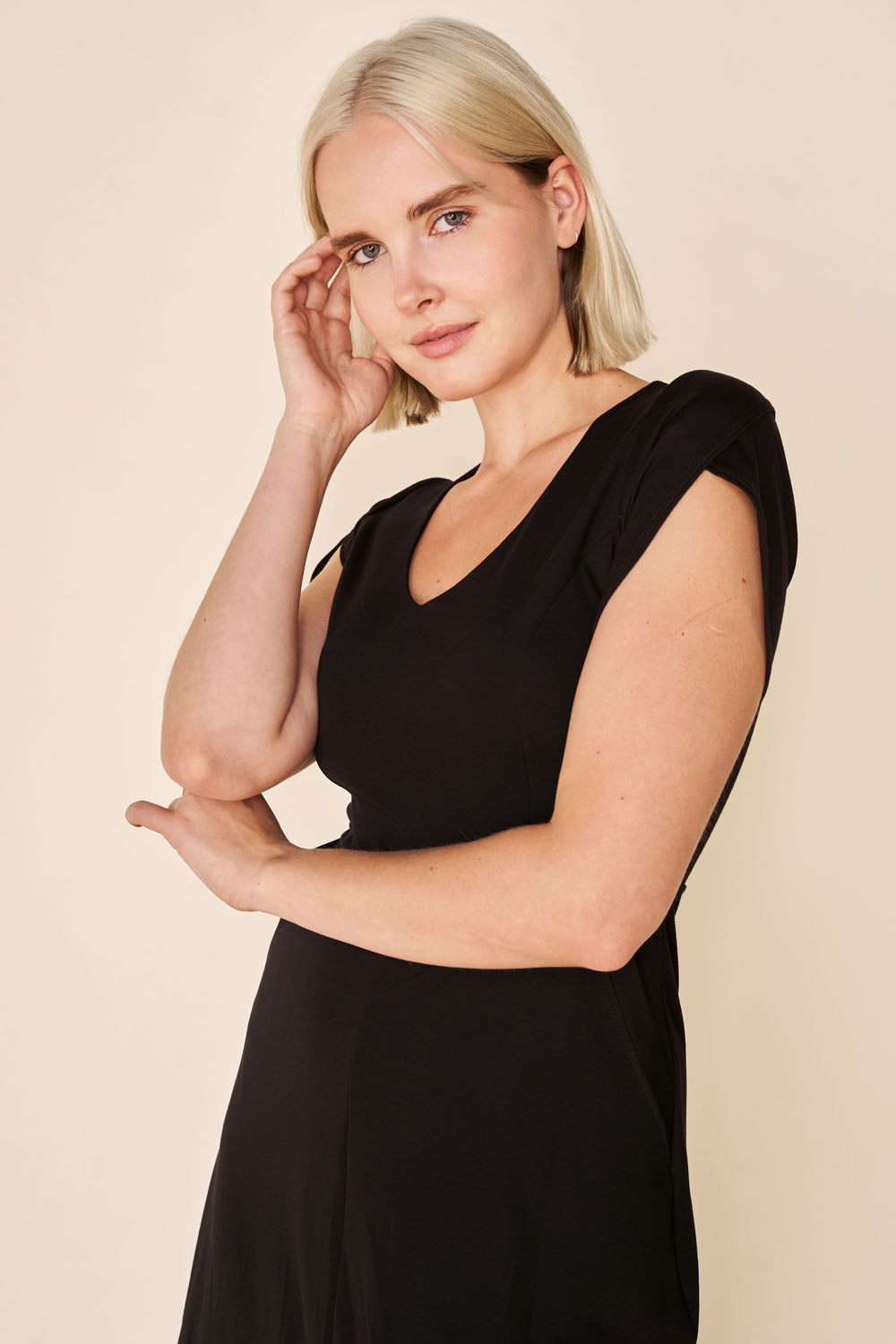 VELORA Dress- Black/ Forest Teal