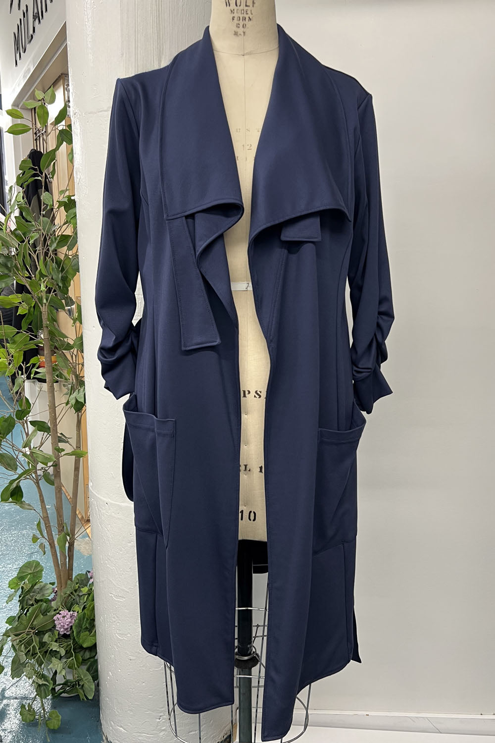 RESALE - Maude Wrap Jacket - 1X/2X - Navy - RE520