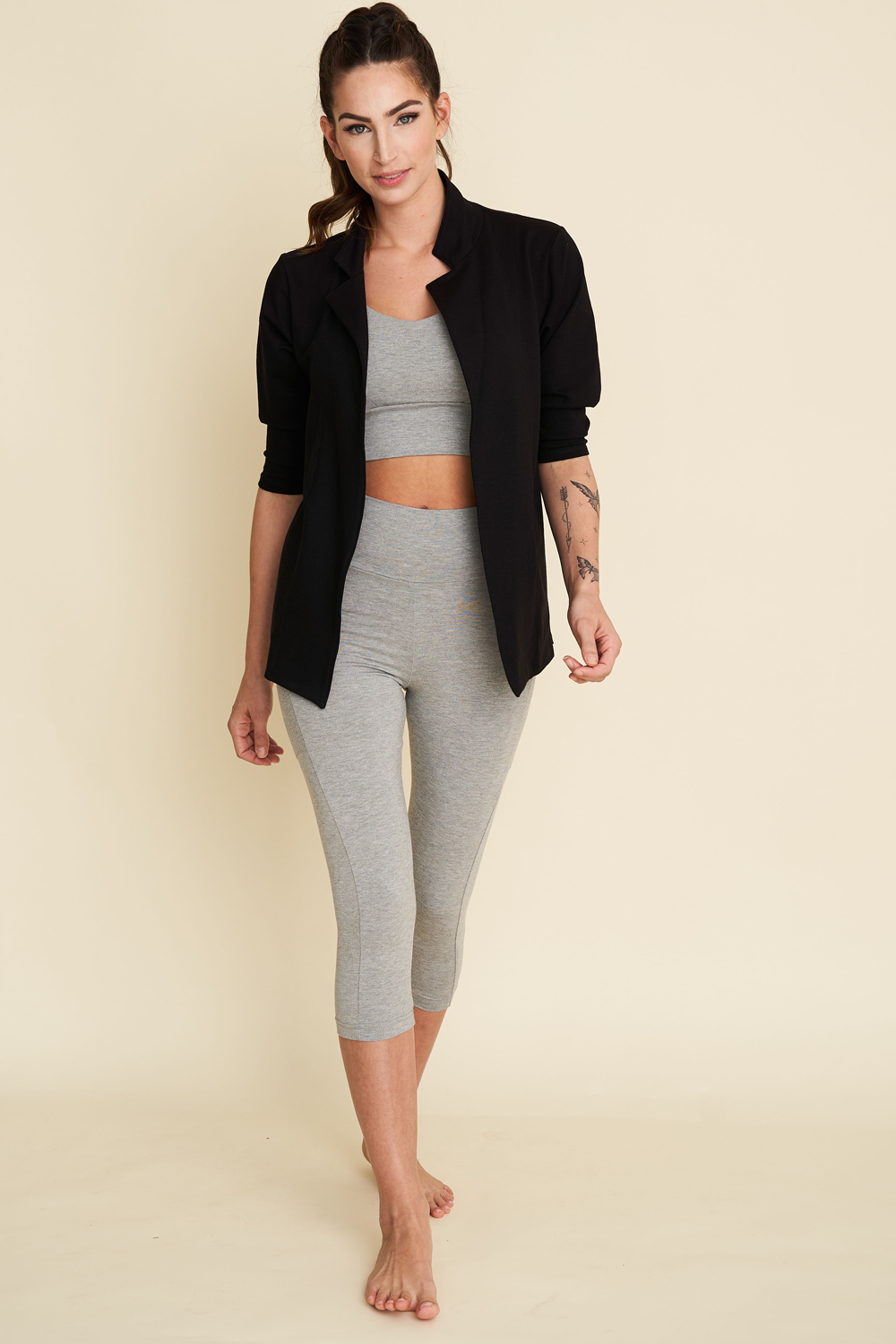 GREEN SALE - ALL SEASON POCKET Crop Leggings - heather grey