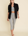 GREEN SALE - ALL SEASON POCKET Crop Leggings - heather grey