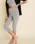 GREEN SALE - ALL SEASON POCKET Crop Leggings - heather grey