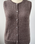 KNITS - Handknit Sweater Vest w/buttons - Champagne M