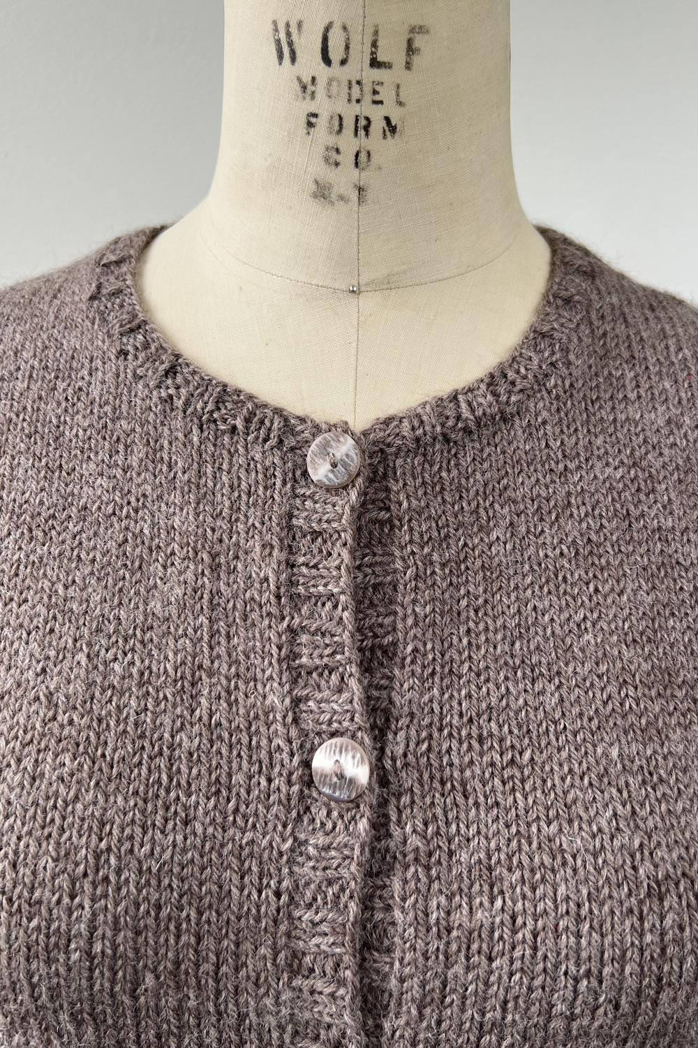 KNITS - Handknit Sweater Vest w/buttons - Champagne M