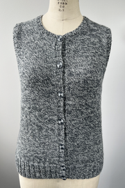KNITS - Gilet pull tricoté à la main avec boutons - Gris Sparkle M