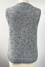 KNITS - Gilet pull tricoté à la main avec boutons - Gris Sparkle M