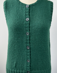 KNITS - Handknit Sweater Vest w/buttons - Pine M