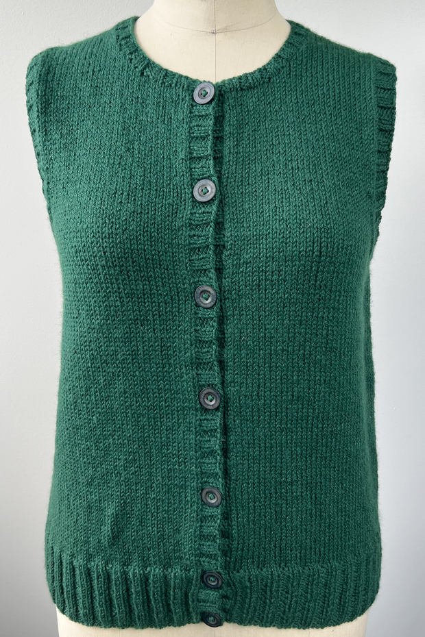 KNITS - Gilet pull tricoté à la main avec boutons - Pin M