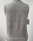 KNITS - Handknit Sweater Vest w/buttons - Taupe M