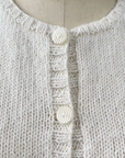 KNITS - Handknit Sweater Vest w/buttons - Winter White M