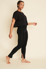 GREEN SALE - Bamboo Leggings with Slit