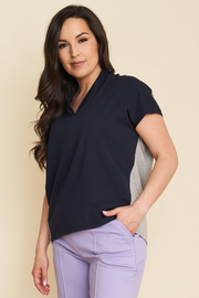 GREEN SALE - MAGNOLIE Blouse- Midnight/Heather Grey
