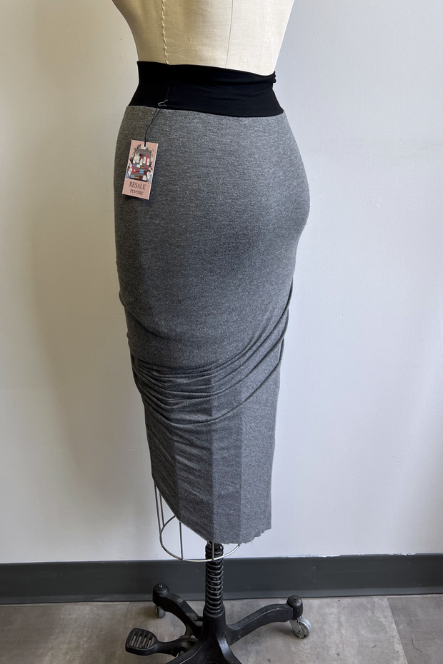 RESALE - Twist Skirt- Dark Heather Grey - XS