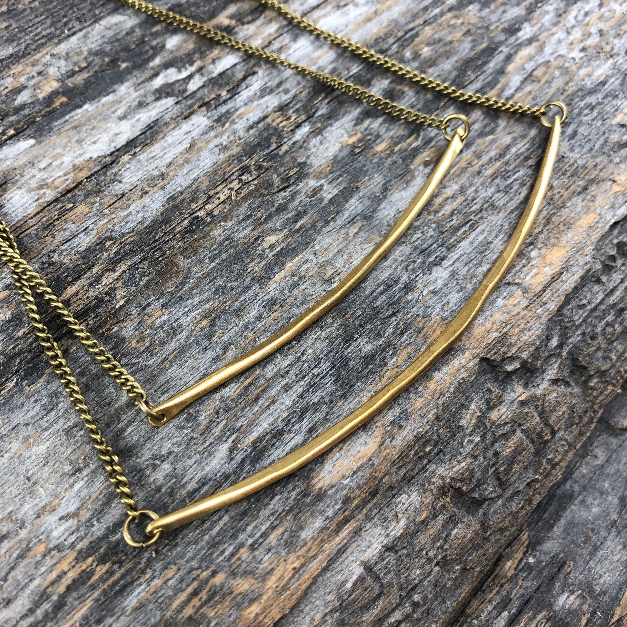 Sheppards Hook - Brass Bar Necklace - Narrow