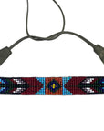 Handmade Beaded Belt - Red Fléchée - 1.5"