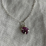 Mineral Prong Set Raw Stone Necklace (Ruby)