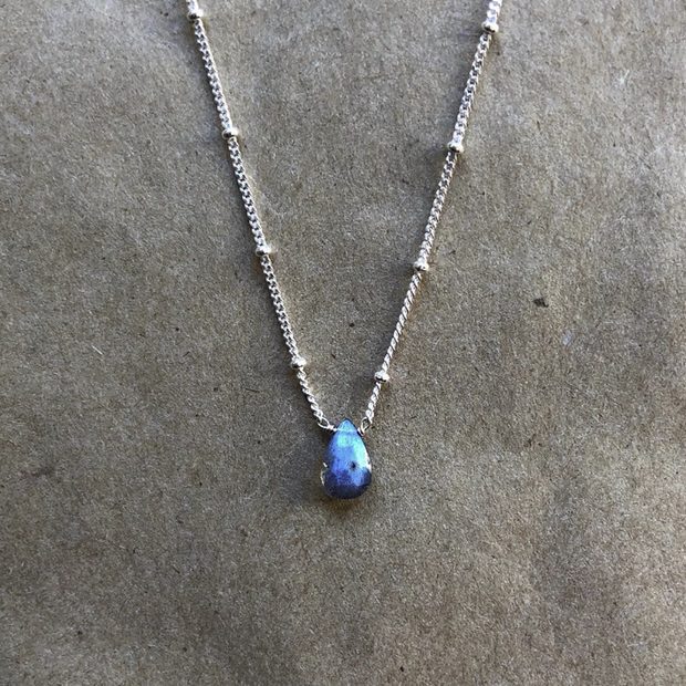 Naked Sage - Linnaea Necklace (Labradorite, London Topaz, Moonstone & Pink Sapphire)