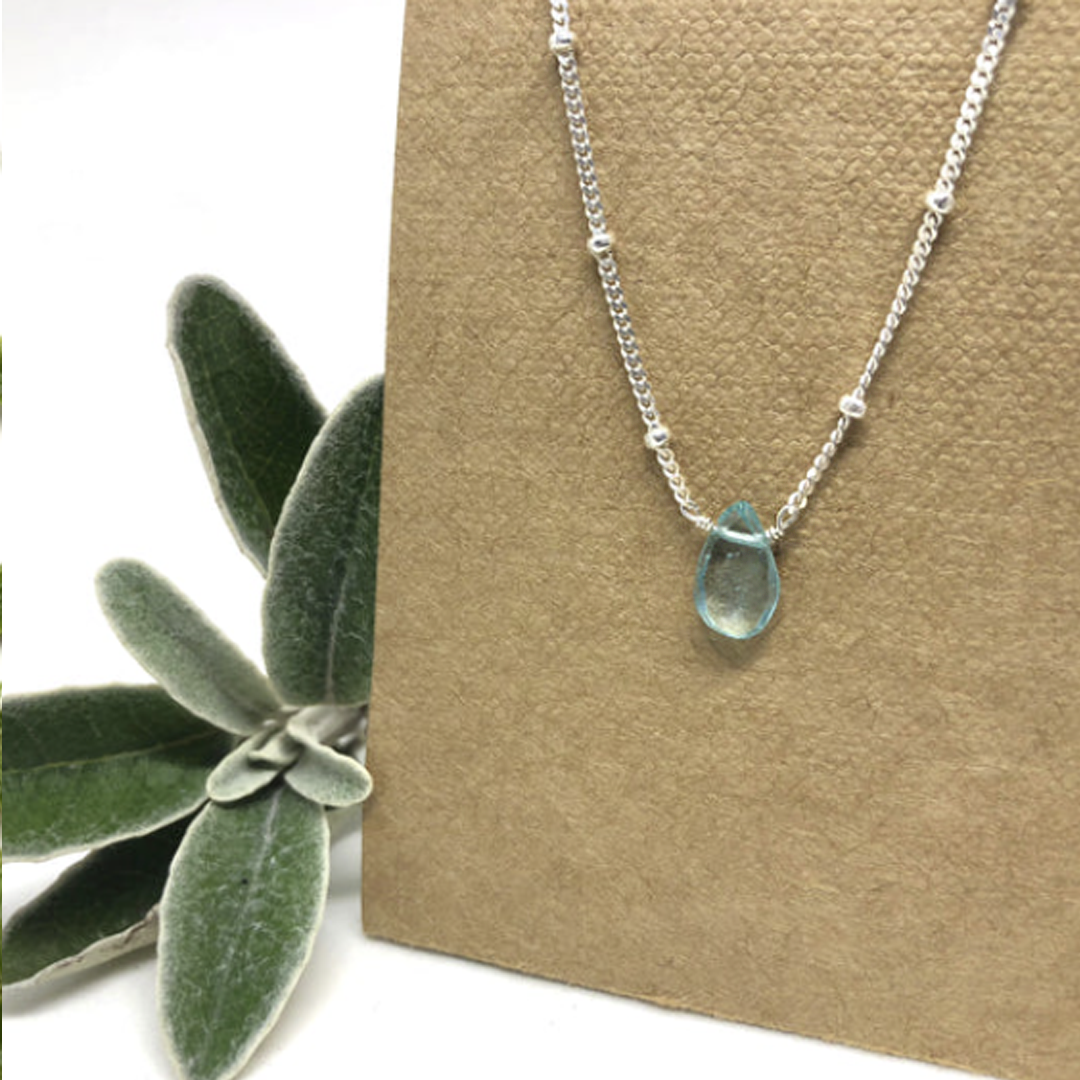 Naked Sage - Collier Linnaea (Labradorite, London Topaz, Moonstone et Pink Sapphire)
