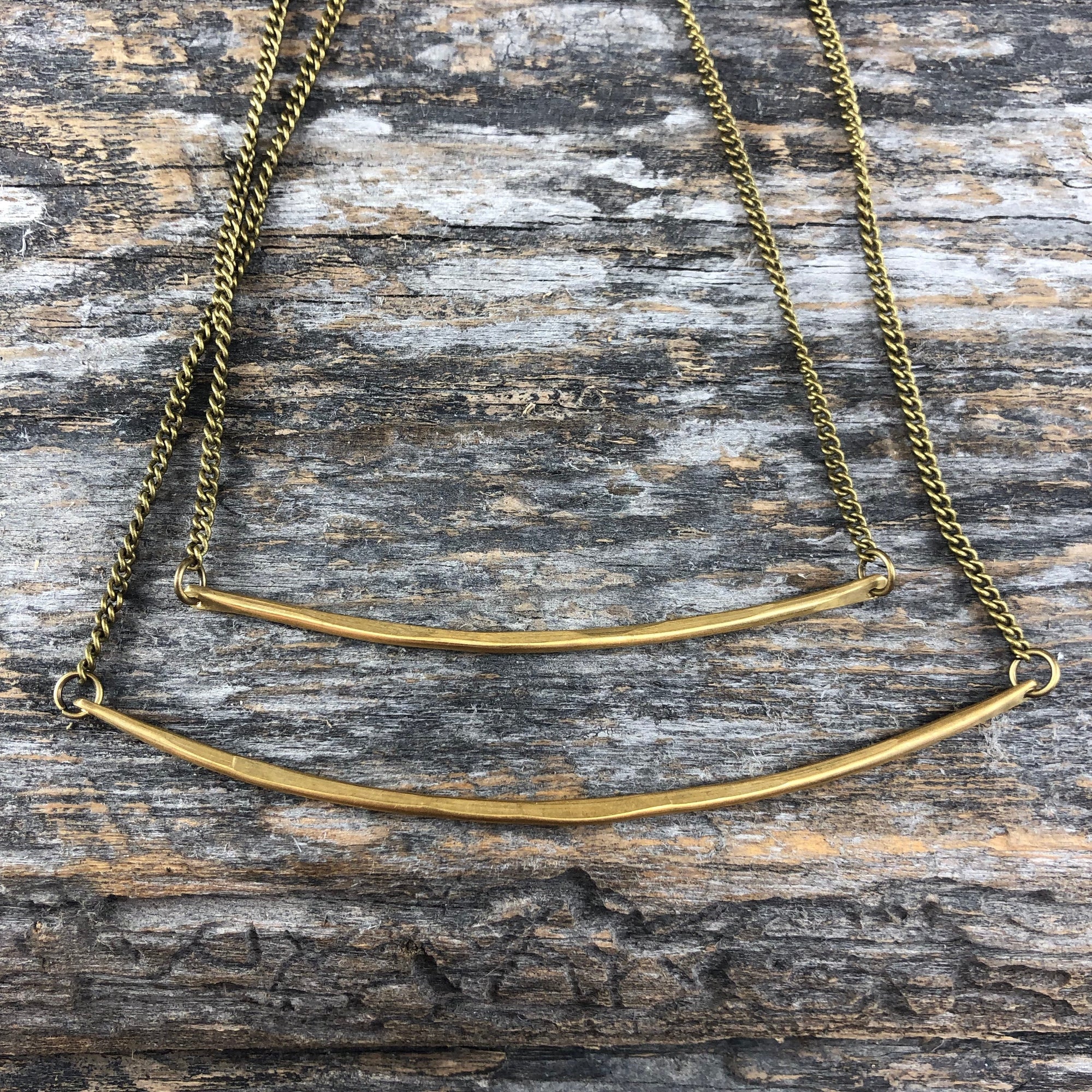 Sheppards Hook - Brass Bar Necklace - Narrow