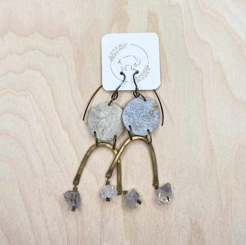 Sheppards Hook - Moondrop Earrings - Herkimer Quartz- 404