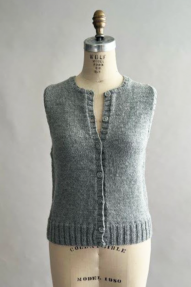 KNITS - Handknit Sweater Vest with buttons