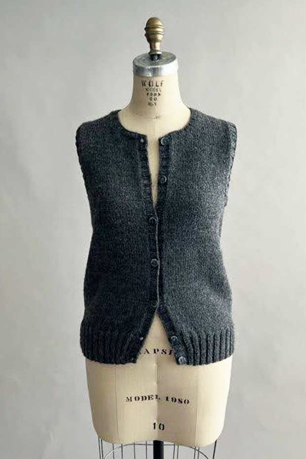 KNITS - Handknit Sweater Vest with buttons