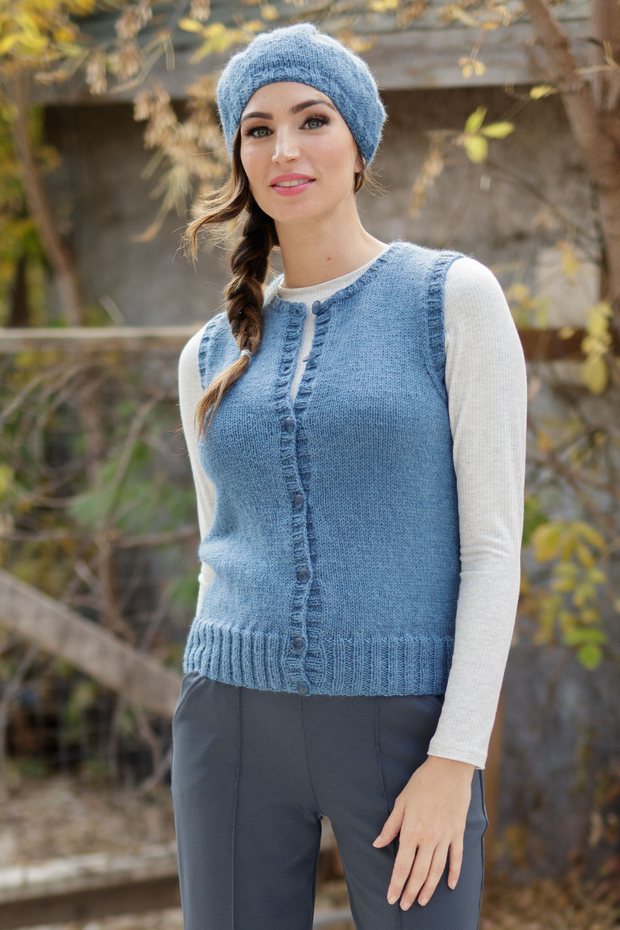 KNITS - Handknit Sweater Vest with buttons