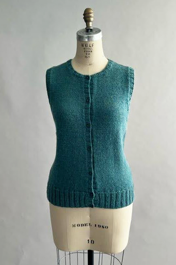 KNITS - Handknit Sweater Vest with buttons