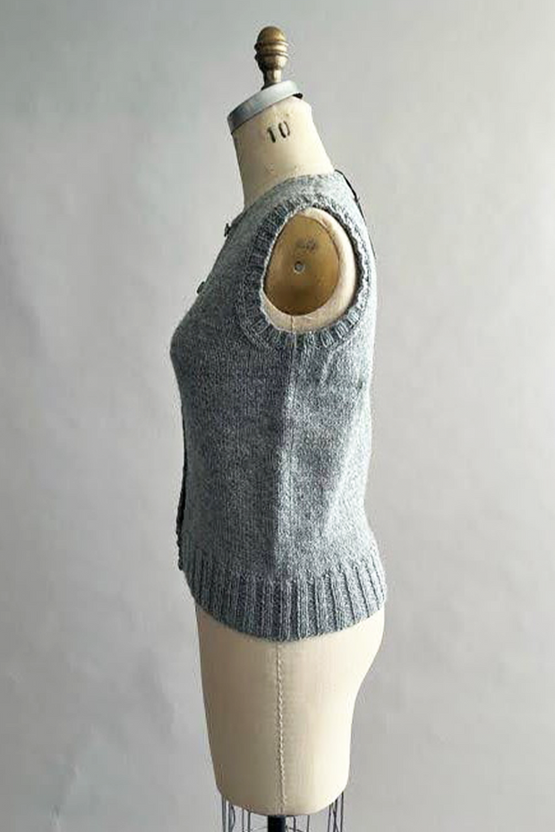 KNITS - Handknit Sweater Vest with buttons