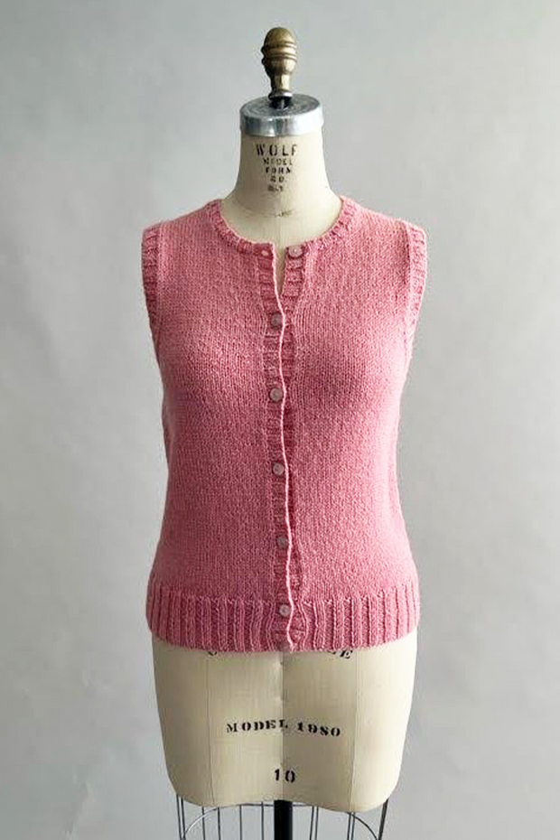 KNITS - Handknit Sweater Vest with buttons