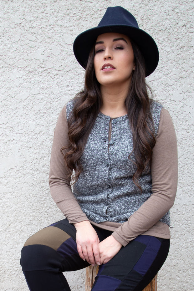 KNITS - Handknit Sweater Vest with buttons