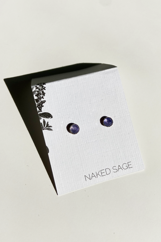 Naked Sage - Tanzanite Silver Studs