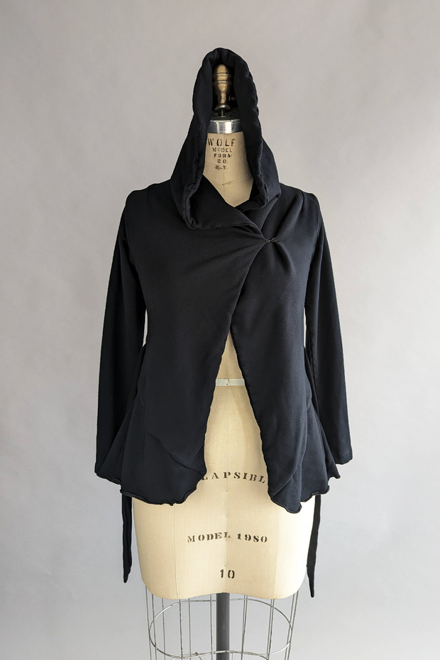 RESALE - Peplum Fleece Jacket - Black - XS
