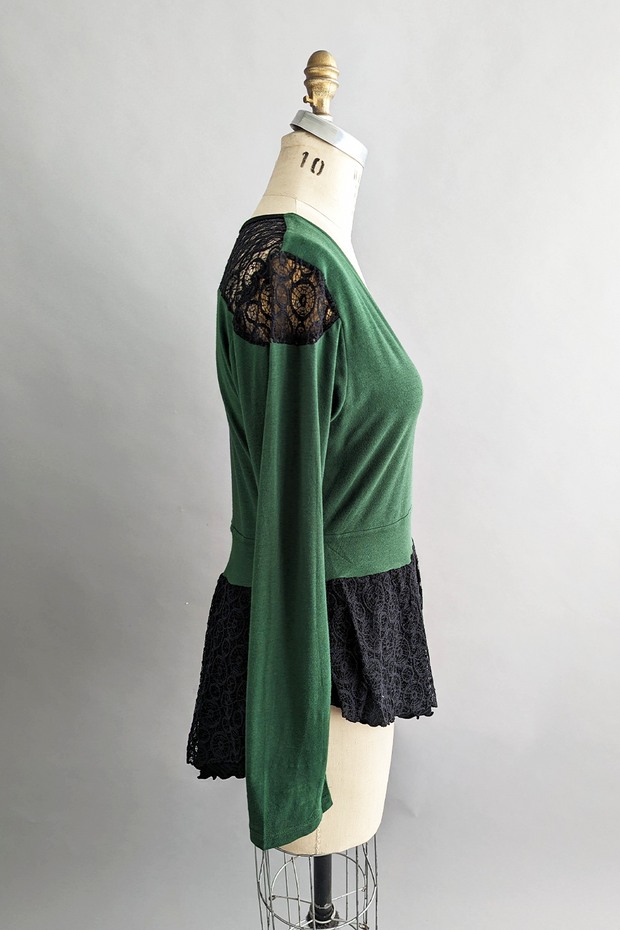 RESALE - Lace Peplum Blouse - L
