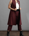 RED RIVER LONG Vest - Merlot - M - Anne Mulaire