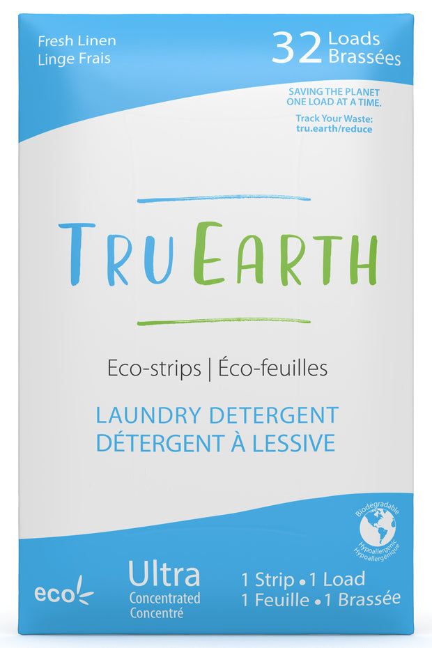 TRU EARTH Eco-strip Laundry Detergent - Fresh Linen - 32 Loads